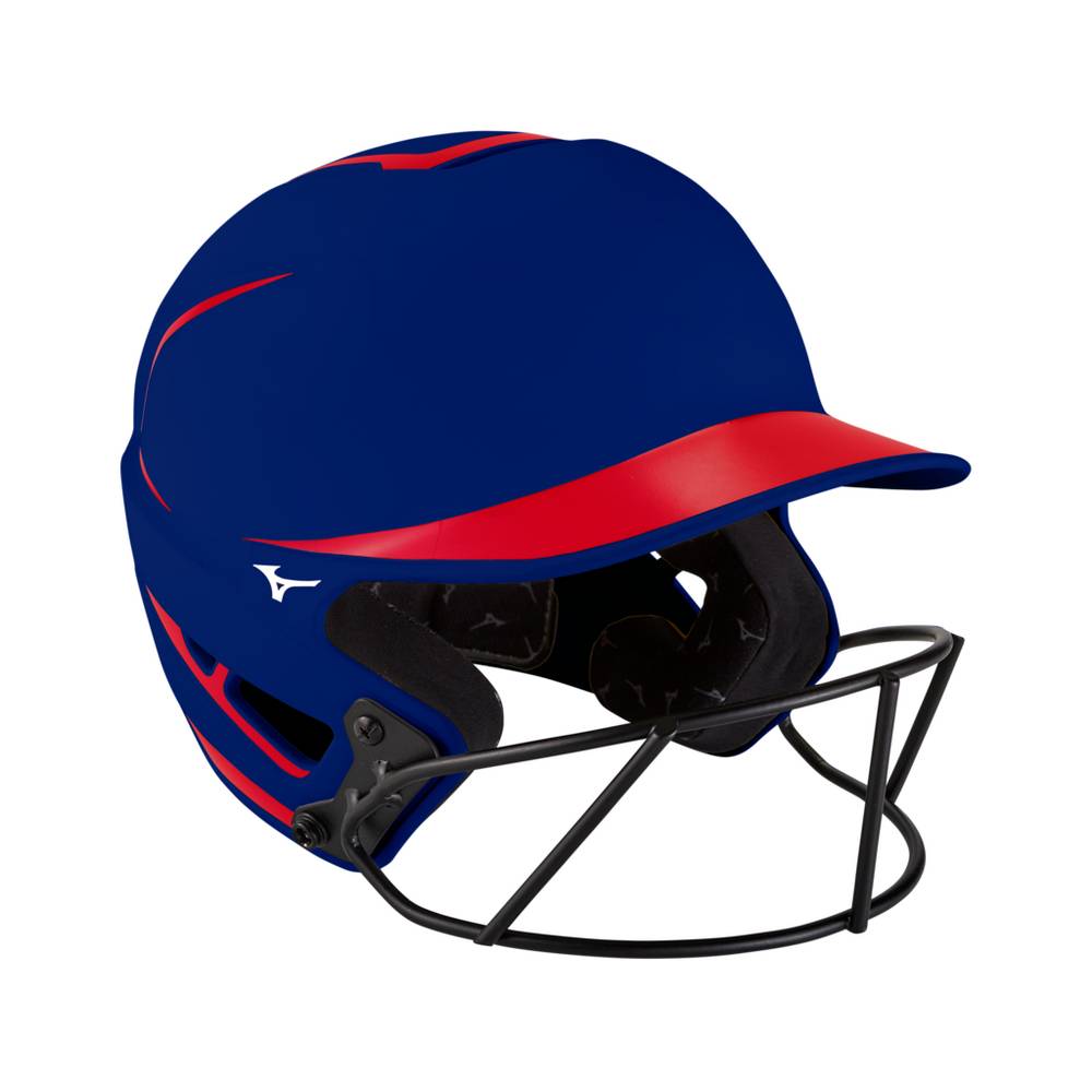 Capacete Mizuno Softball F6 Fastpitch Softball Batting - Mulher - Vermelhas/Azul Marinho - LMWID7561